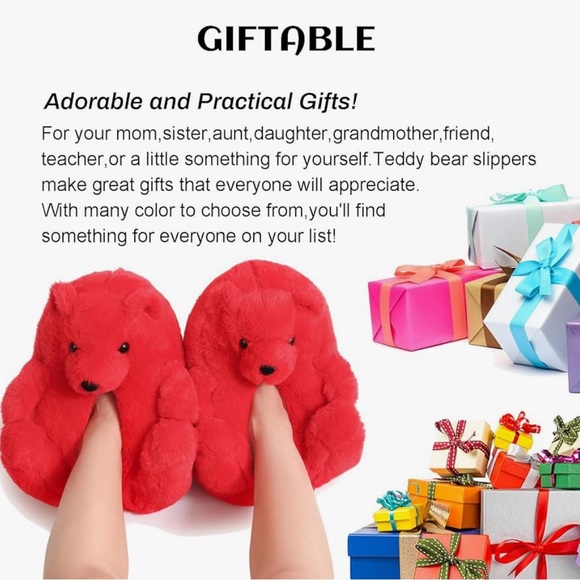 TEDDY BEAR FLUFFY SLIPPERS - Picture 8 of 9